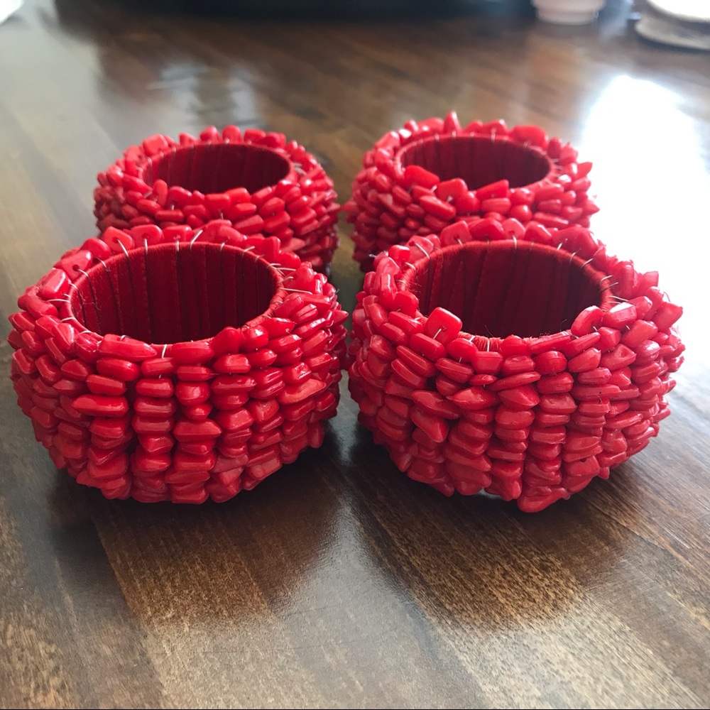 EUC Pier 1 Red Napkin Rings